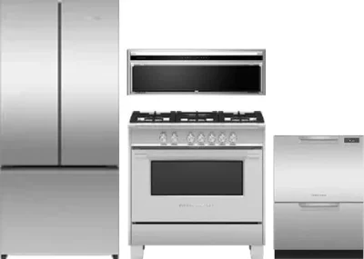 4 Piece Package Includes Refrigerator, Range, Hood And Dishwasher